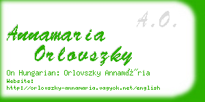 annamaria orlovszky business card